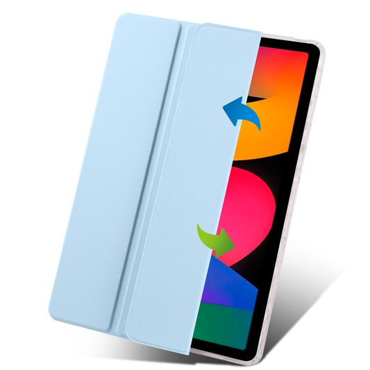 For Xiaomi Redmi Pad SE 11 3-Fold Clear Acrylic Leather Tablet Case(Ice Blue) by bashfashion