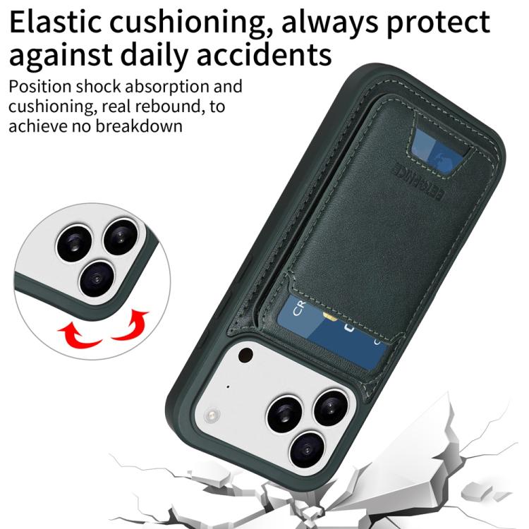 For iPhone 17 Pro BETOPNICE Vertical Flip Detachable MagSafe Wallet Phone Case(Green) by BETOPNICE