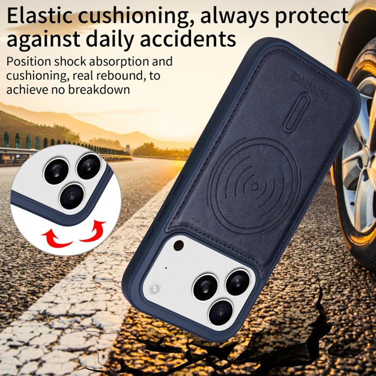 For iPhone 17 Pro BETOPNICE Horizontal Flip Detachable MagSafe Wallet Phone Case(Blue) by BETOPNICE