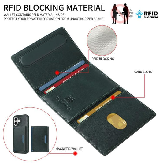 For iPhone 17 BETOPNICE Horizontal Flip Detachable MagSafe Wallet Phone Case(Green) by BETOPNICE