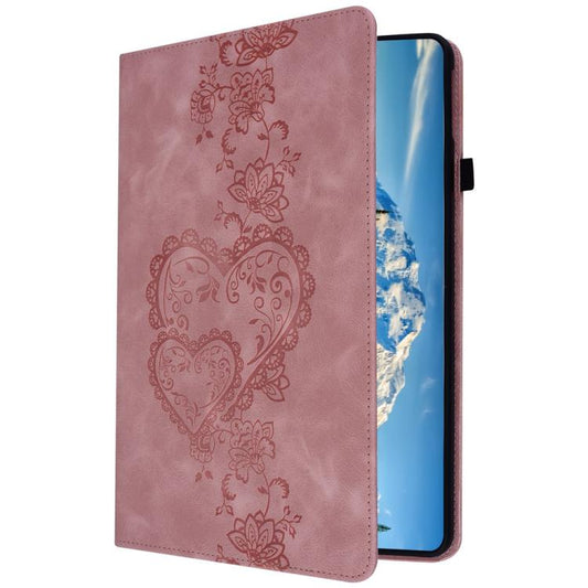 For Samsung Galaxy Tab A 10.1 2019 Love Hearts Embossed Leather Tablet Case(Pink) by bashfashion
