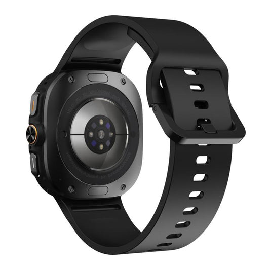 For Samsung Galaxy Watch Ultra 47mm / Ultra 2025 Solid Color Colorful Buckle Silicone Watch Band(Black) by bashfashion