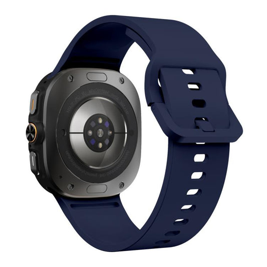 For Samsung Galaxy Watch Ultra 47mm / Ultra 2025 Solid Color Colorful Buckle Silicone Watch Band(Midnight Blue) by bashfashion