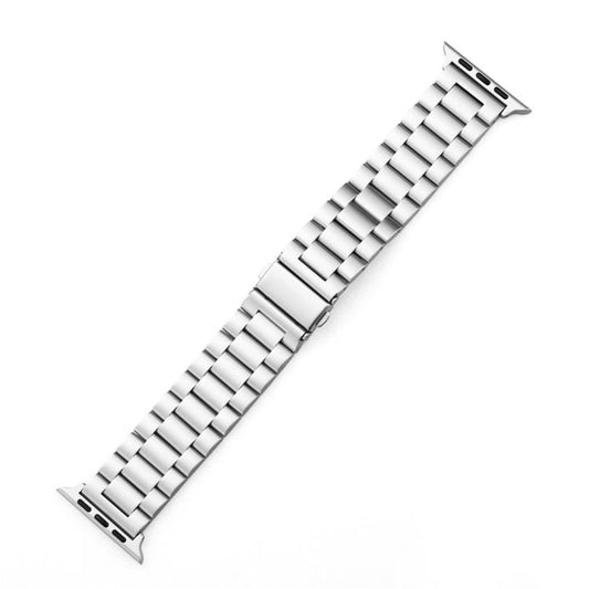 For Apple Watch 46mm / 49mm / 45mm / 44mm xDfind Three Beads Fold Buckle Stainless Steel Watch Band(Silver) by xDfind