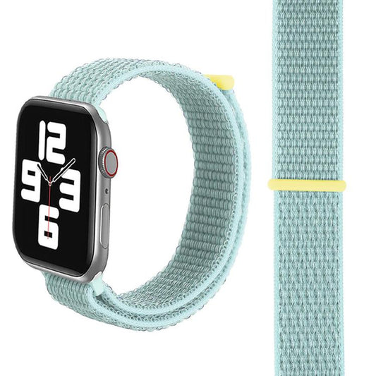 For Apple Watch 42mm / 41mm / 40mm / 38mm xDfind Nylon Loop Hook and Loop Fastener Watch Band(Mint Green) by xDfind