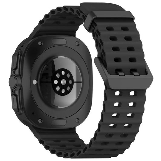 For Samsung Galaxy Watch Ultra 47mm / Ultra 2025 xDfind Ocean Hole Dual Buckle Silicone Watch Band(Dark Gray) by xDfind