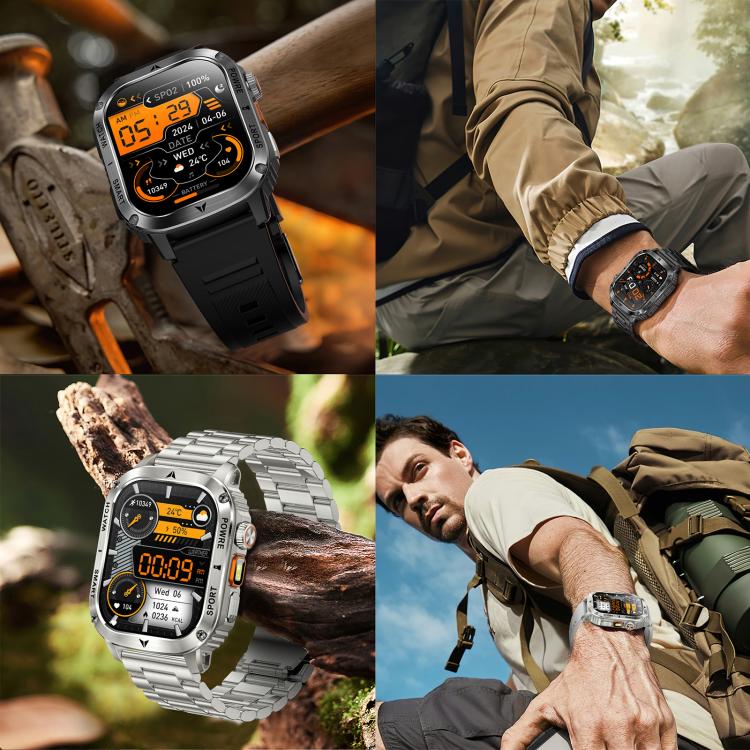 AK80 BT Call Smart Watch, Support Blood Oxygen / Blood Pressure / Heart Rate / Sports Health Monitoring Fitness Tracker(Black Mesh Steel) by bashfashion