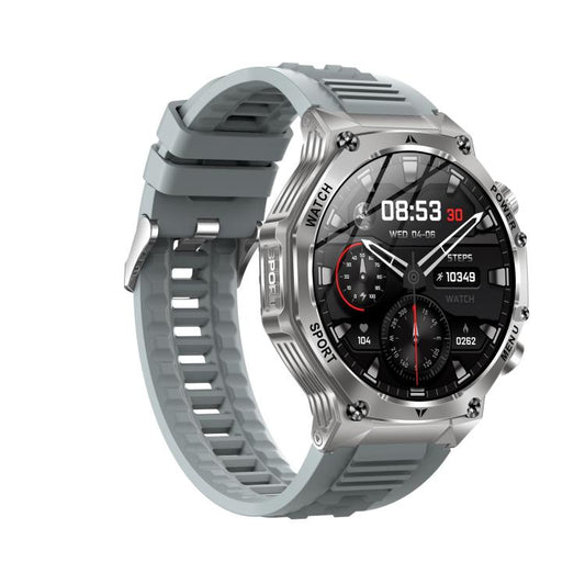 AK82 BT Call Smart Watch, Support Blood Oxygen / Blood Pressure / Heart Rate / Sports Health Monitoring Fitness Tracker(Silver Grey Silicone) by bashfashion