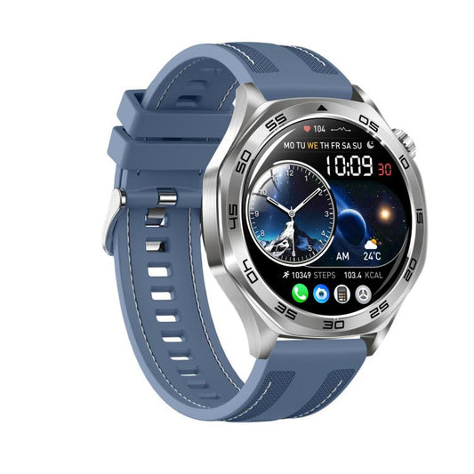 AK83 BT Call Smart Watch, Support Blood Pressure / Heart Rate / Sports Health Monitoring Fitness Tracker(Steel Blue Braid Silicone) by bashfashion