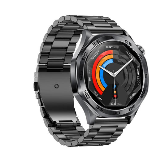 AK83 BT Call Smart Watch, Support Blood Pressure / Heart Rate / Sports Health Monitoring Fitness Tracker(Black 3-Bead Steel) by bashfashion