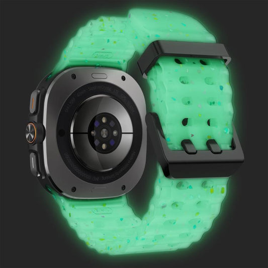 For Samsung Galaxy Watch Ultra 47mm / Ultra 2025 Dual Buckle Colorful Dots Silicone Watch Band(Transparent Luminous) by bashfashion