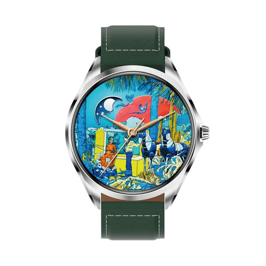 H78 1.43 inch AMOLED Screen Health & Fitness Smart Watch IP67 Waterproof Support BT Call(Silver Shell Green Leather) by bashfashion