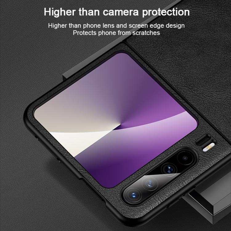 For Huawei Pura X SULADA Shockproof TPU Hybrid Handmade Leather Phone Case(Orange) by SULADA