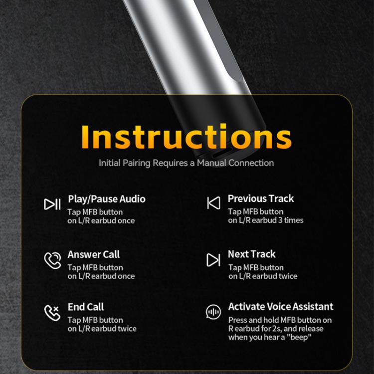 WK WS-19 Kinvoice Series Metal TWS Wireless Earbuds(Tarnish) by WK