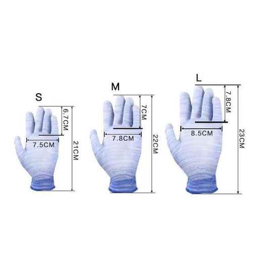 A Pair Striped PU Coated Palm Anti-static Labor Protection Gloves Random Color Delivery, Size:S by bashfashion