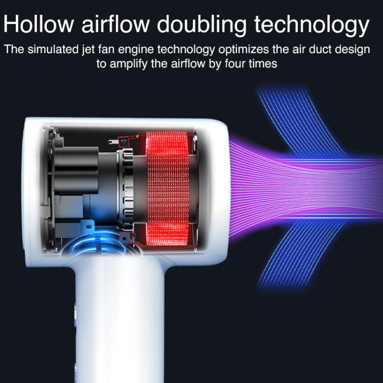 WG-F02 LED Digital Display High Speed Negative Ion Hair Dryer, UK Plug(White) by bashfashion