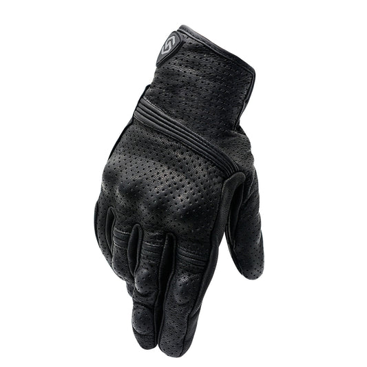 WUPP CS-1049A Outdoor Motorcycle Cycling Breathable Leather Full Finger Gloves with Holes, Size:M(Black) by WUPP