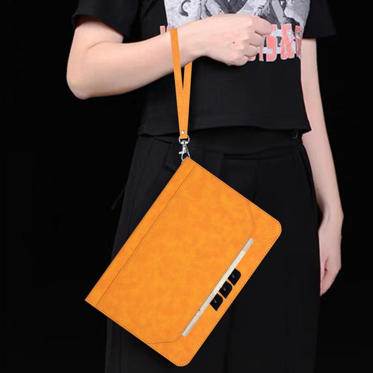 For Samsung Galaxy Tab A11+ / A9+ Multifunctional Wristband Leather Tablet Case(Yellow) by bashfashion