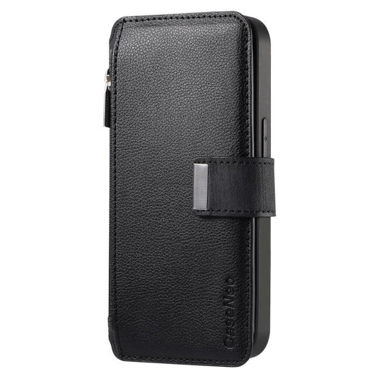 For iPhone 17 Pro Max CaseNeo MagSafe RFID Anti-theft Zipper Wallet Retro Leather Phone Case(Black) by CaseNeo