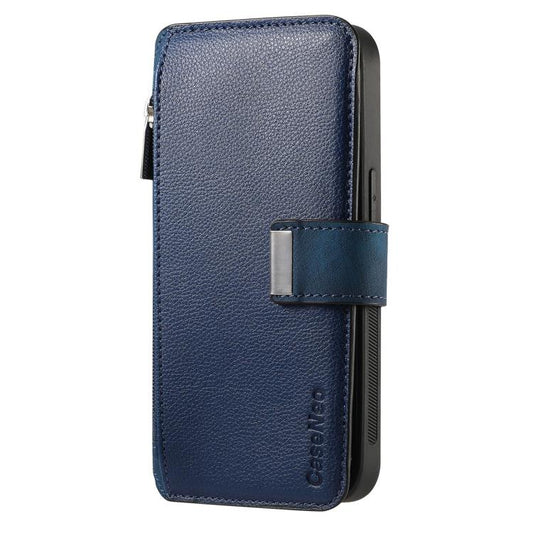 For iPhone 17 CaseNeo MagSafe RFID Anti-theft Zipper Wallet Retro Leather Phone Case(Blue) by CaseNeo