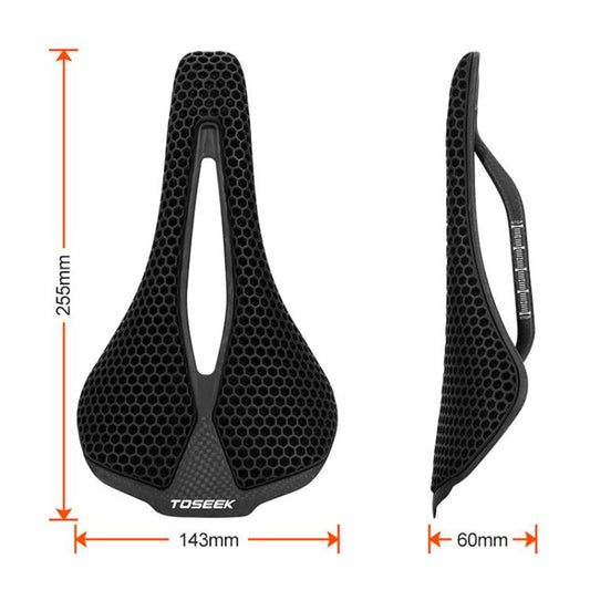 TOSEEK P300 Carbon Fiber 3D Printed Road Mountain Bike Seat(3K Twill) by TOSEEK
