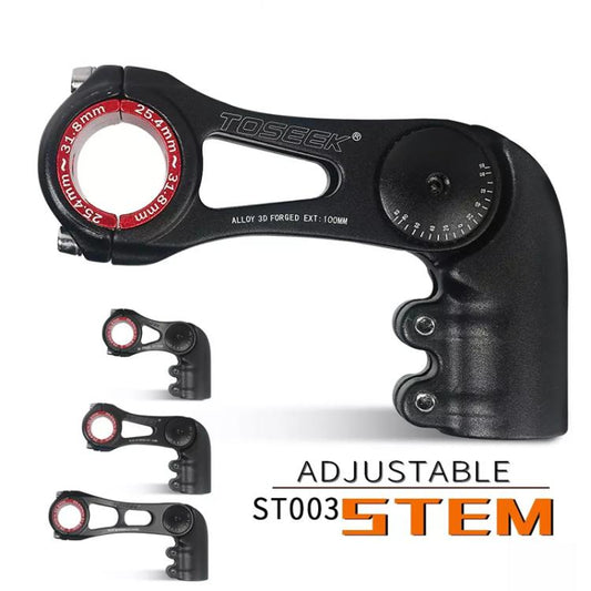TOSEEK ST003 Aluminum Alloy Adjustable Angle Mountain Bike Stem, Specification:100mm by TOSEEK