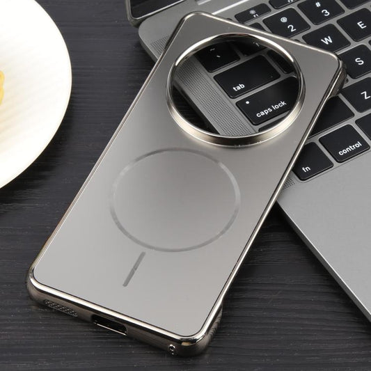 For Huawei Mate 70 Electroplating Frameless Frosted Anti-Glare PC MagSafe Phone Case(Titanium Gray) by bashfashion