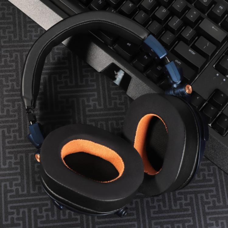 2pcs Ice Silk Cloth Replacement Earpads For Audio Technica ATH-MSR7 / M50X / M40(Black Green) by bashfashion