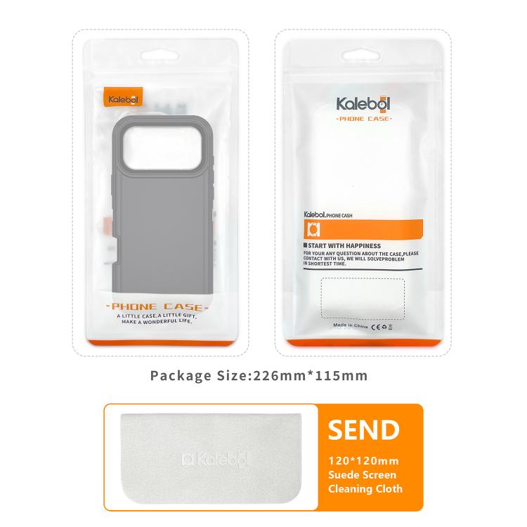 For iPhone 17 Pro Kalebol Shockproof PC Hybrid TPU Phone Case with Back Clip(Black) by Kalebol