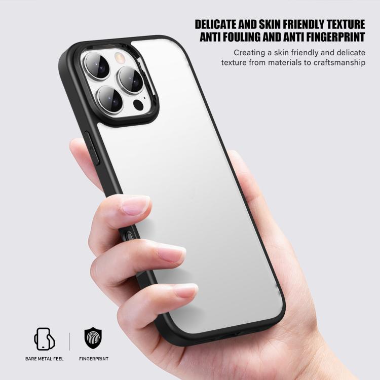 For iPhone 16 Pro iPAKY Bright Color Frosted Series Shockproof PC+TPU Phone Case(Black) by iPAKY