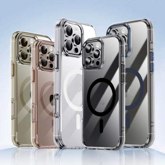 For iPhone 16 Pro iPAKY Mingxing Series MagSafe Magnetic Shockproof PC+TPU Phone Case(Transparent + Black) by iPAKY