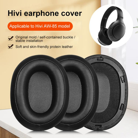2pcs Snap-on Earpads For Swan AW-85, Material:Protein Leather(Black) by bashfashion
