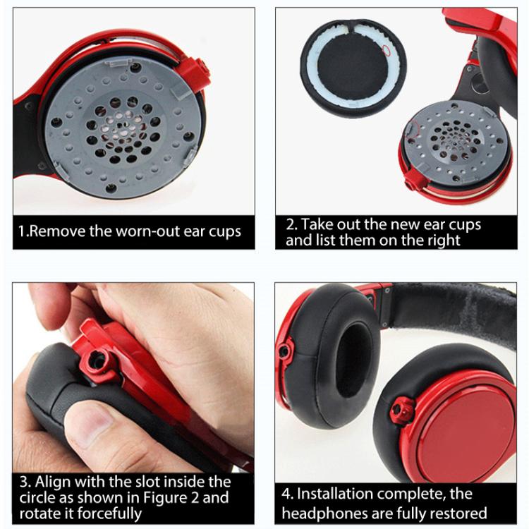 2pcs Lambskin Replacement Earpads For Beats Mixr(Black) by bashfashion