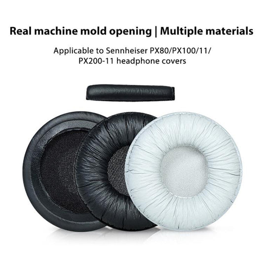 2pcs Insert Replacement Earpads For Sennheiser PX80 / PX100 II / PX200 II, Material:Frog Leather White by bashfashion