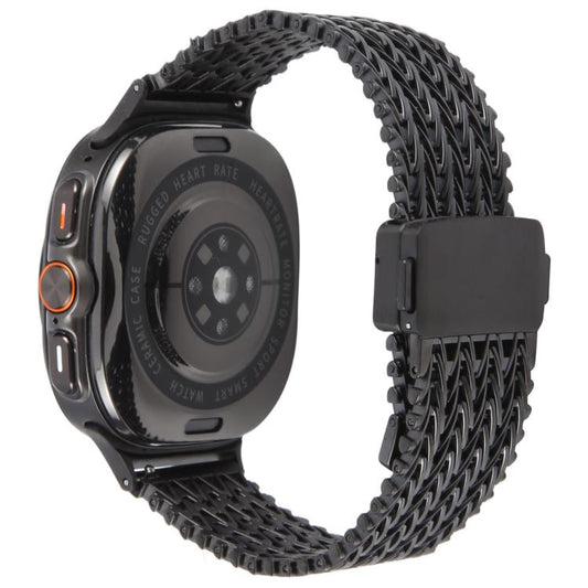 For Samsung Galaxy Watch Ultra 47mm / Ultra 2025 Magnetic Snap Clasp Steel Mesh Metal Watch Band(Black) by bashfashion