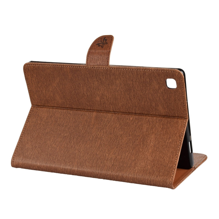 For Samsung Galaxy Tab A7 10.4 (2020) T505 Butterfly Flower Embossing Pattern Horizontal Flip Leather Case with Holder & Card Slots & Wallet(Brown) by bashfashion