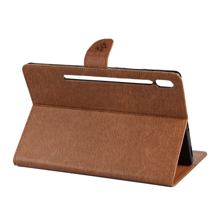 For Samsung Galaxy Tab S6 T860 / T865 Butterfly Flower Embossing Pattern Horizontal Flip Leather Case with Holder & Card Slots & Wallet(Brown) by bashfashion