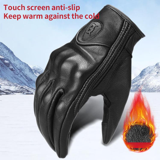 GHOST RACING GR-ST07 Winter Velvet Warm Motorcycle Riding Gloves, Size:XXL(Black) by GHOST RACING