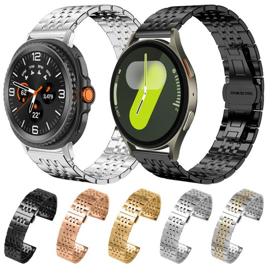 For Samsung Galaxy Watch Ultra / Ultra 2025 xDfind Seven-bead Solid Stainless Steel Watch Band(Rose Gold) by xDfind