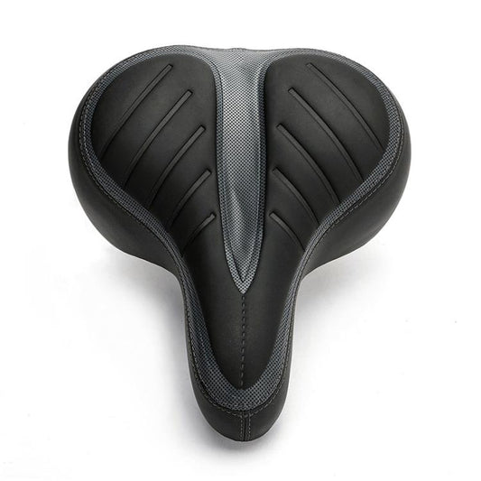 Mountain Bike Shock-absorbing Stripes Seat Saddle(Black) by bashfashion
