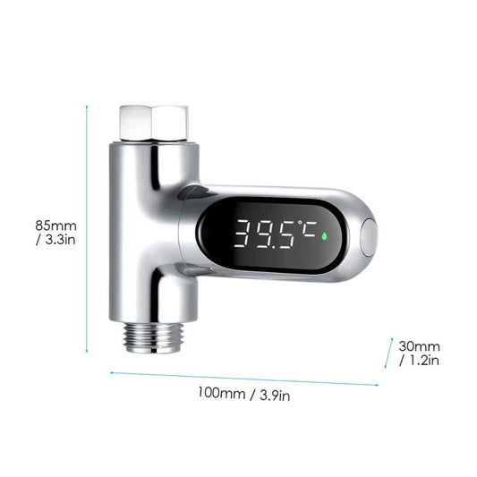 BD-LS-01 Second Generation LED Digital Display Shower Water Thermometer(Plating) by bashfashion