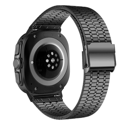 For Samsung Galaxy Watch Ultra 47mm / Ultra 2025 Seven Beads Buckle Stainless Steel Watch Band(Black) by bashfashion