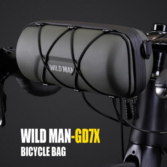 WILD MAN GD7X Mountain Bicycle EVA Hard Shell Handlebar Bag Quick Release Bracket(Army Green) by WILD MAN