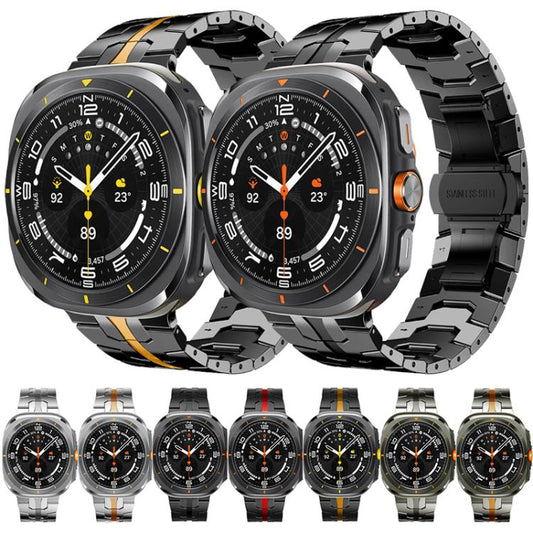 For Samsung Galaxy Watch8 / 8 Classic xDfind Butterfly Buckle Stainless Steel Watch Band(Silver Orange) by xDfind