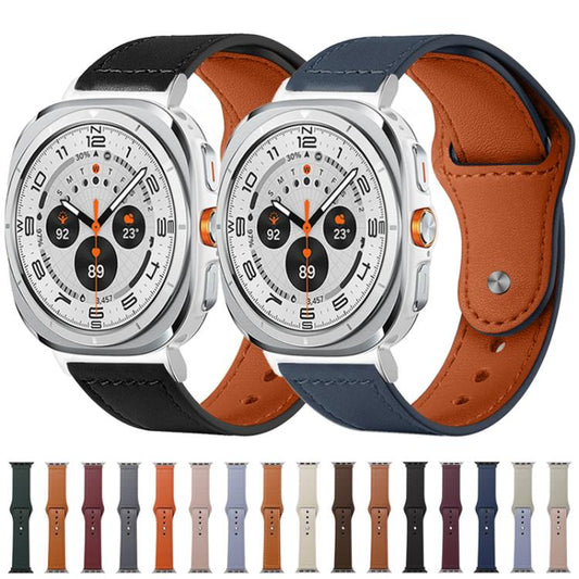 For Samsung Galaxy Watch8 / 8 Classic xDfind Rivet Buckle Genuine Leather Watch Band(Light Brown) by xDfind