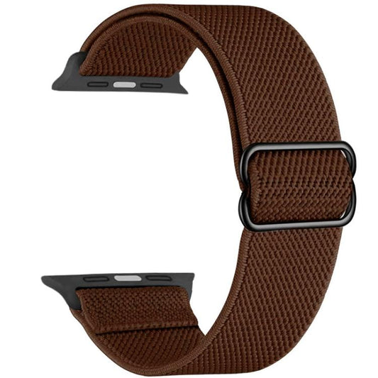 For Apple Watch 42 / 44 / 45 / 46 / 49mm xDfind Adjustable Slide Buckle Elastic Nylon Watch Band(Brown) by xDfind