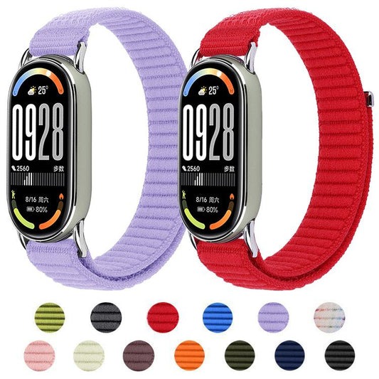 For Xiaomi Smart Band 10 / 9 / 8 xDfind Woven Nylon Hook And Loop Fastener Watch Band(Colorful) by xDfind