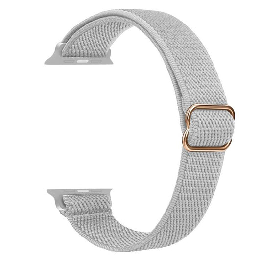 For Apple Watch 38 / 40 / 41 / S10 42mm xDfind Ladder Buckle Small Waist Elastic Nylon Watch Band(Light Grey) by xDfind