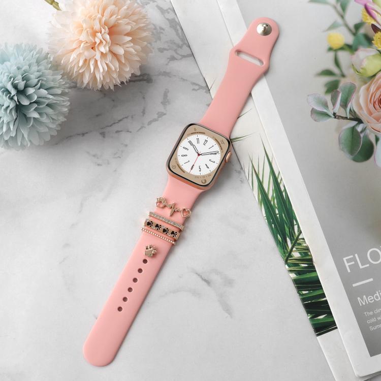 Smart Watch Band Decorative Ring Metal Accessories(Dog Paw Heart) by bashfashion