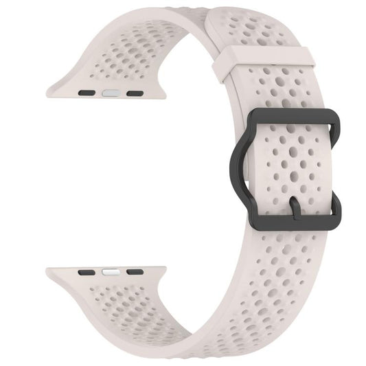For Apple Watch 42 / 44 / 45 / 46 / 49mm xDfind Breathable Silicone Watch Band(Starlight) by xDfind
